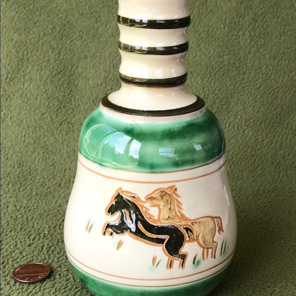 FLAVIA Italy Sgraffito Horse Art Pottery Vase 60's